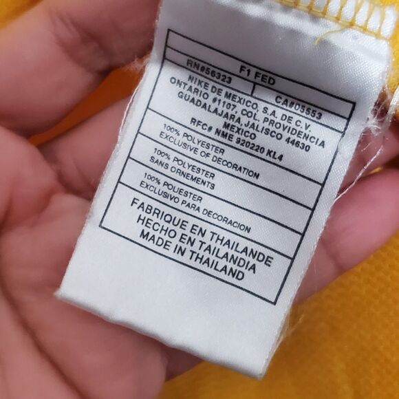 Vintage Nike Shirt Mens Large Yellow Mesh Tank Top Center Swoosh Silver Tag Y2K - Picture 9 of 12